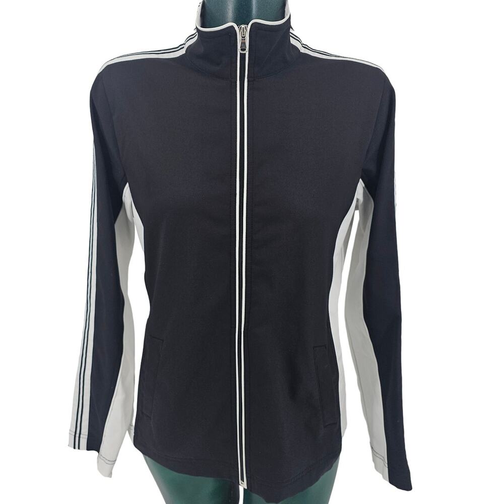 Augusta Sportswear Preeminent Jacket Black & White Full Zip Golf Women's M 2965